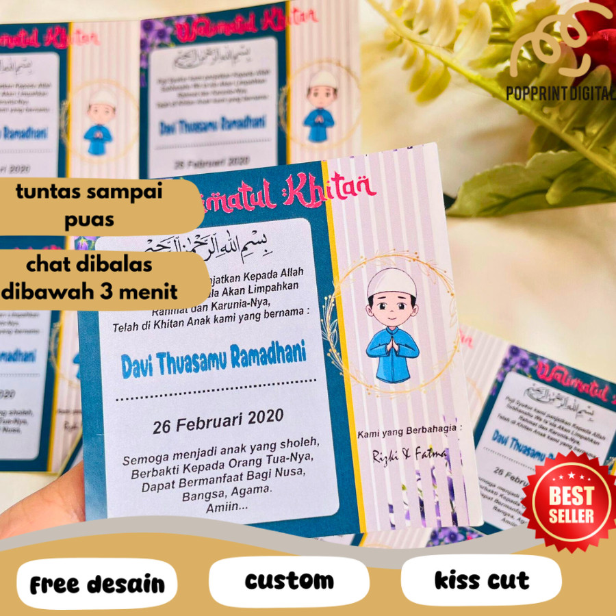 

PpD 2-6 STIKER LABEL TASYAKURAN KHITAN SYUKURAN WALIMATUL KHITAN BENTUK KOTAK