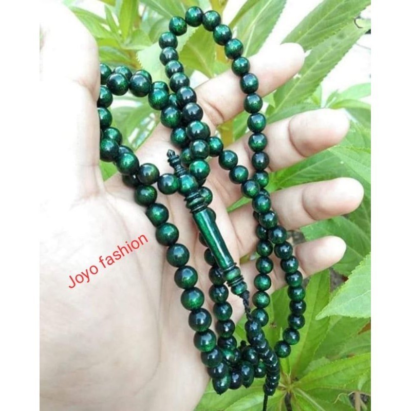 TASBIH KALUNG GELANG AKAR BAHAR HIJAU LUMUT ZAMRUD 99 BUTIR