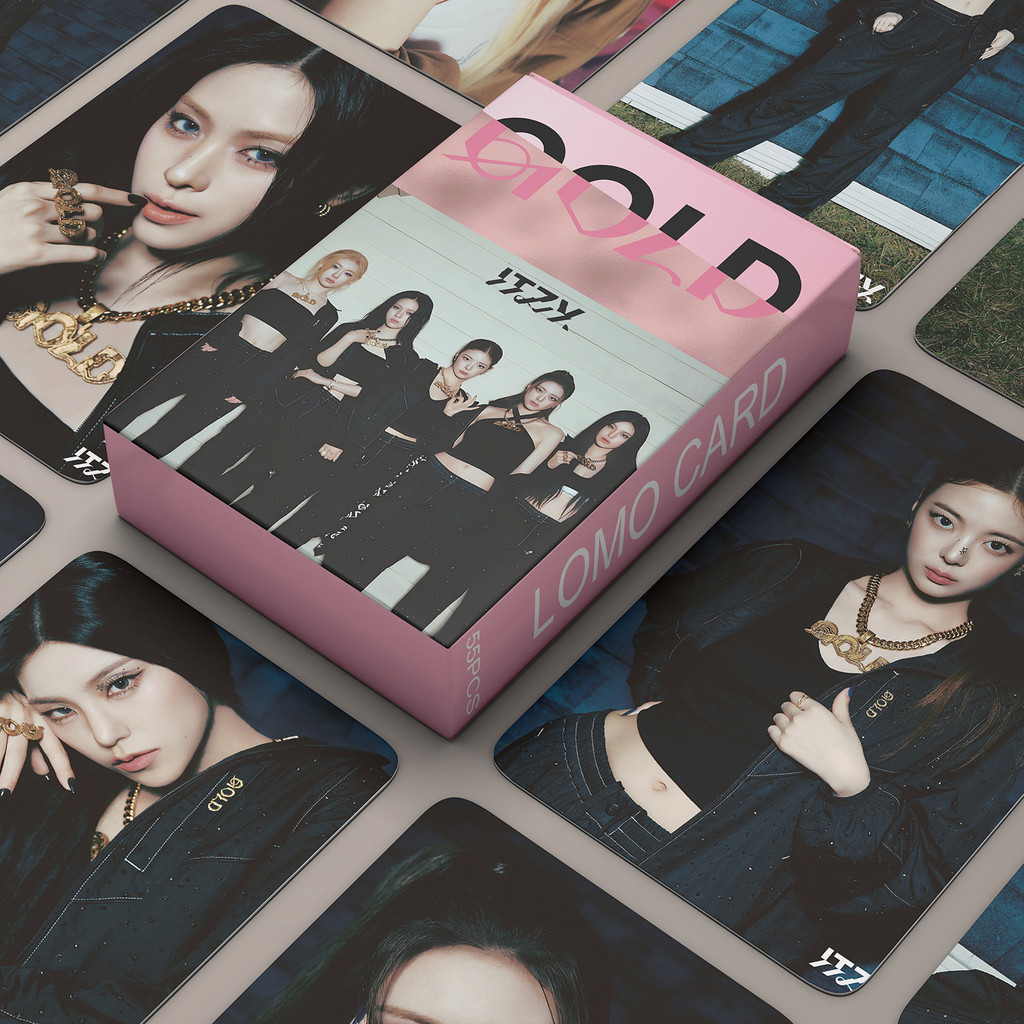 

KPOP Fan Made Collection of 55pcs ITZY New Exclusive GOLD Cards To Record The Shining Moments of Idols
