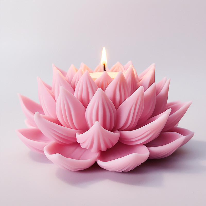 

3D Lotus shaped candle silicone mold Lotus cake chocolate silicone mold Flower peony candle mold Resin molds Home decoration