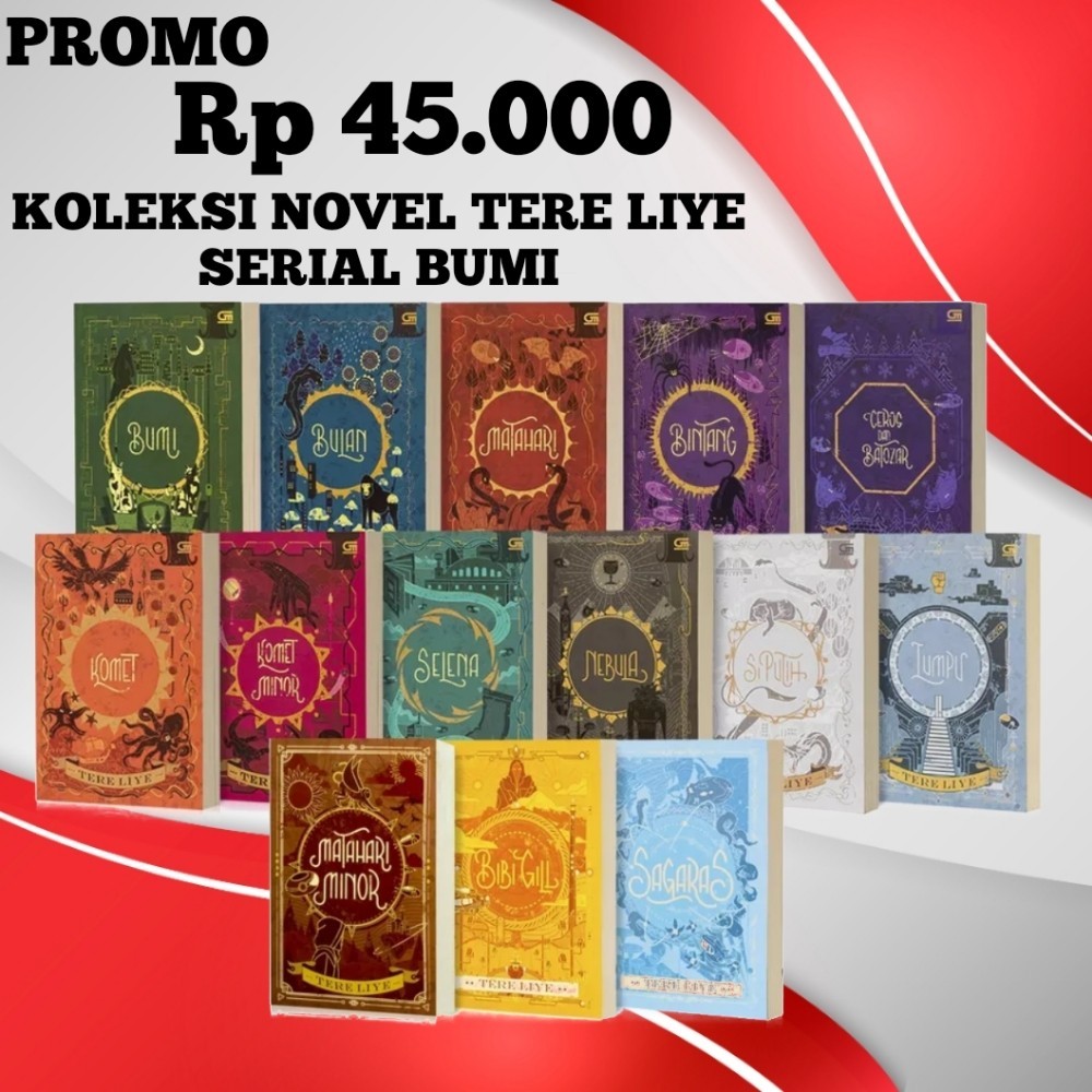 Buku Novel Tere Liye Series Paket Serial Bumi Bulan Matahari Bintang Ceros dan Batozar Komet Minor S