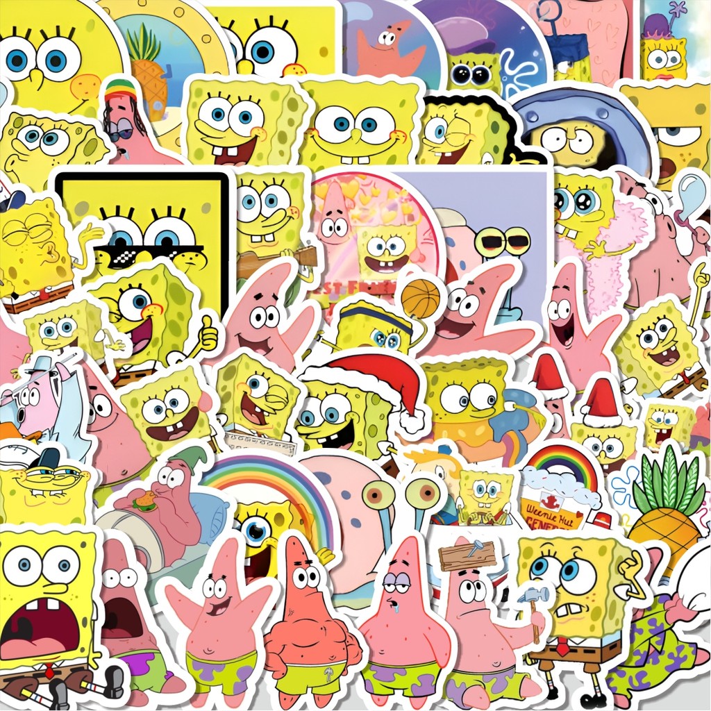 

Stiker Cutting Pack Stiker Spongebob & Patrick Isi 100Pcs Series Aesthetic Lucu Keren Untuk Koper Bahan Vynil