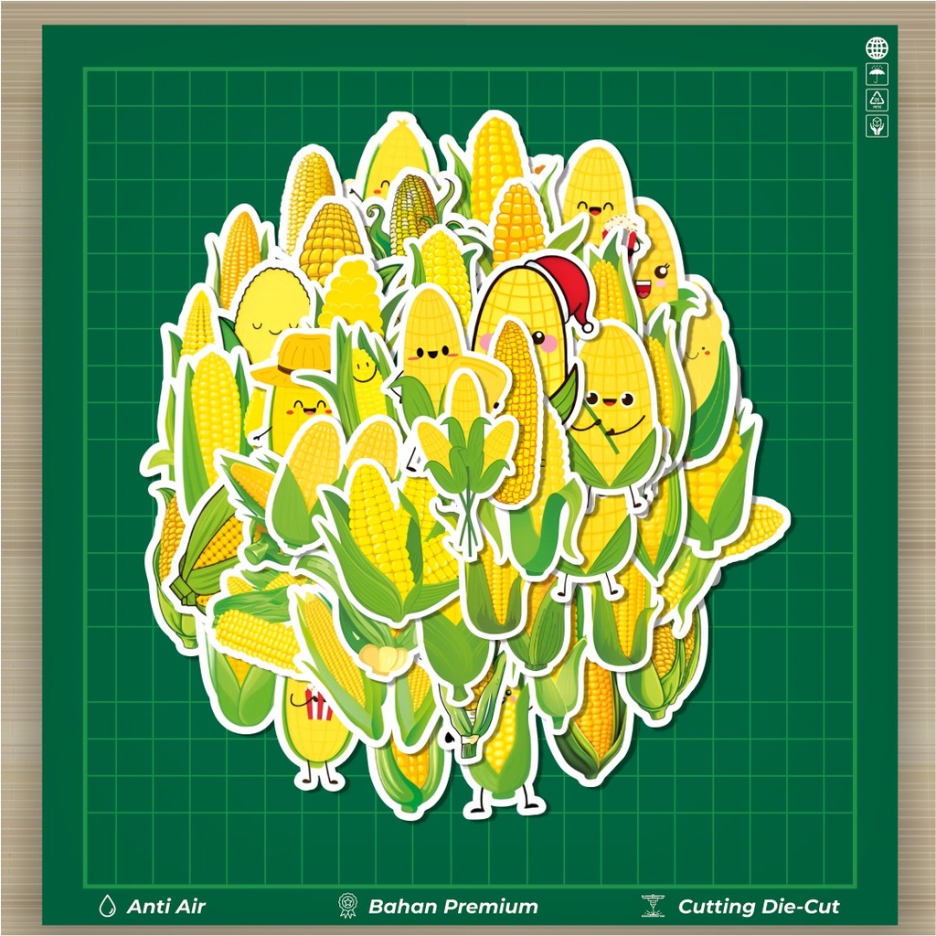 

HOT 50 PCS STIKER Stiker Cute Corn [Jagung] Stiker Fashion Cars Decal Dingin Kartu Album Custom Vinyl Anti Air- Sticker Aesthetic Buku Journal Koper Casing HP Tablet Laptop Helm Motor Botol Minum