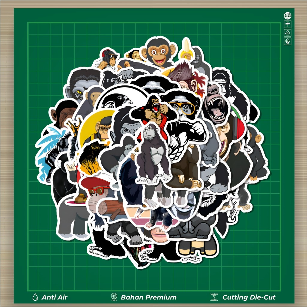 

HOT 50 PCS STIKER Stiker Simpanse Stiker Fashion Cars Decal Dingin Kartu Album Custom Vinyl Anti Air- Sticker Aesthetic Buku Journal Koper Casing HP Tablet Laptop Helm Motor Botol Minum
