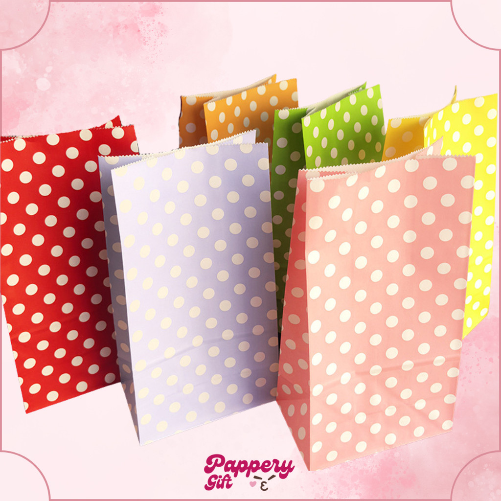 

Korean Paper Bag Roti / Bakery / Snack New Motif Polkadot Bungkus Roti / Dessert - SE0644