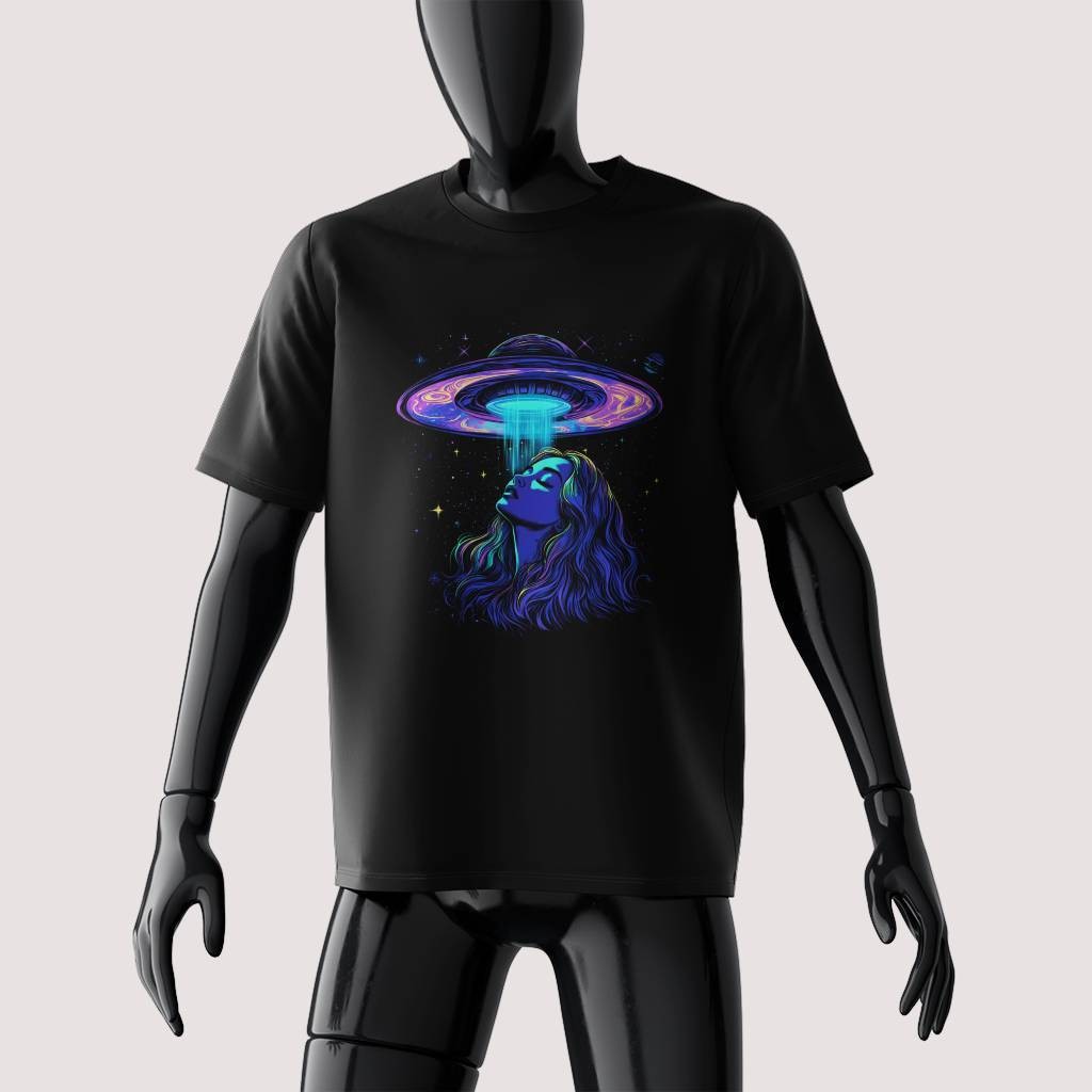 24-hour delivery（COD）100% Desain3DimensionWear - Original Premium Distro T-shirt 3D Purple UFO Girl 