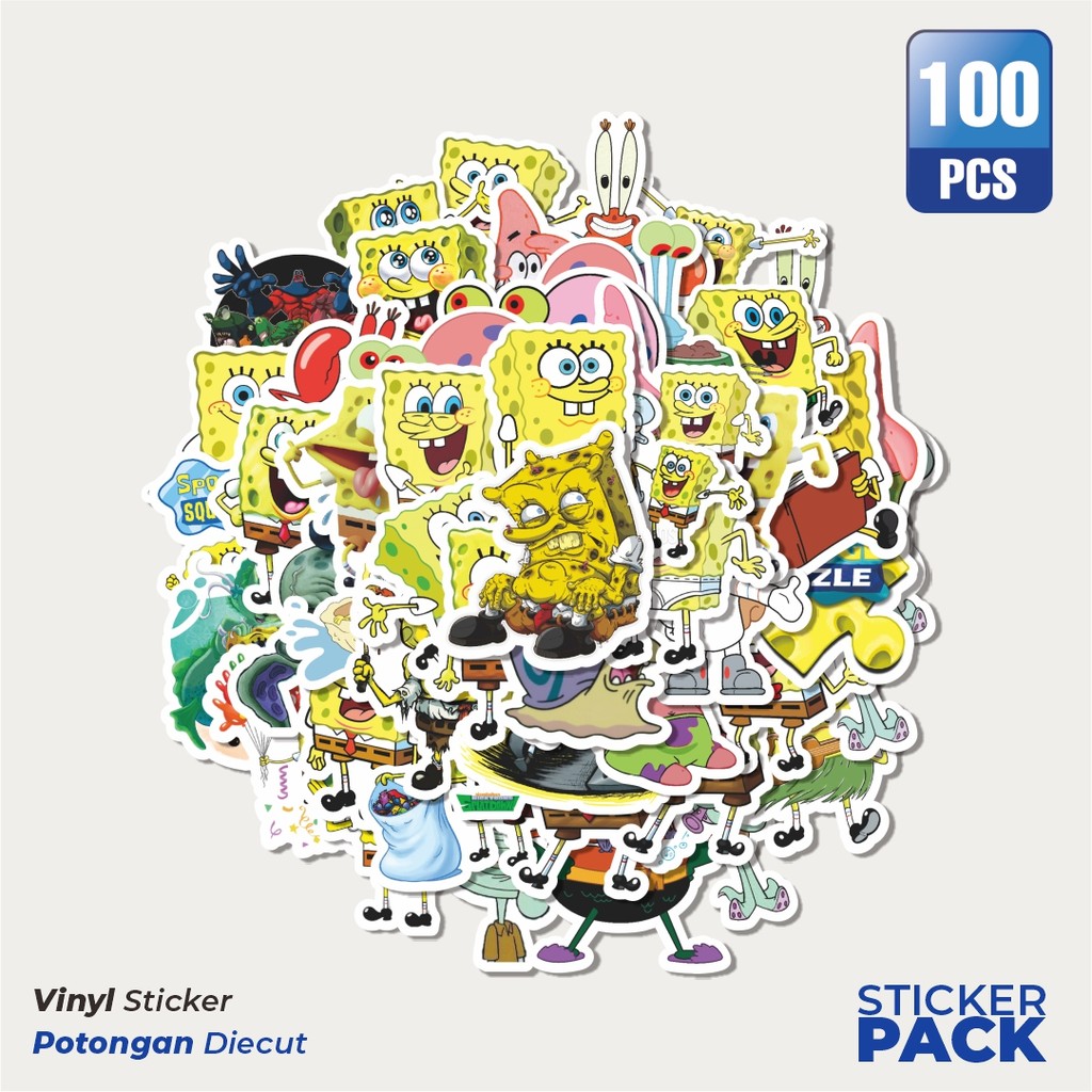 

Super Hemat! 100 PCS Stiker Stiker Spongebob Squarepants Universe Series Character Mix 2 Waterproof Aesthetic- Untuk Laptop, Motor, dan Helm - Paper Stationery Pack