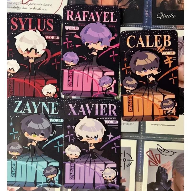 

New 5Pcs/Set Love and Deepspace Q Version Ins style Card Xavier Zayne Rafayel ralayo Sylus Caleb Cosplay LOMO Card Postcard Gift