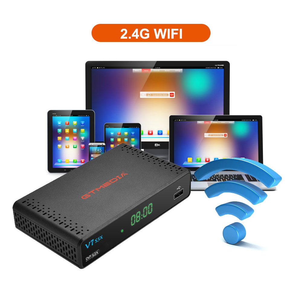 GTMEDIA V7 S5X Satellite TV Receiver DVB S2X S2 S H.265 1080P HD Decoder USB WIFI BISS auto roll Ful