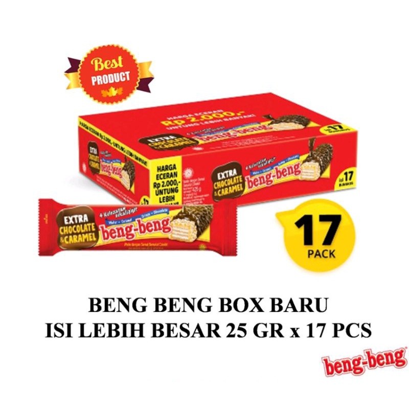 

[PACK/BOX] Beng Beng Chocolate Crispy Wafer Box Isi 17 | BENGBENG CHOCOLATE WAFER CRISPY BOX ISI 17 PCS