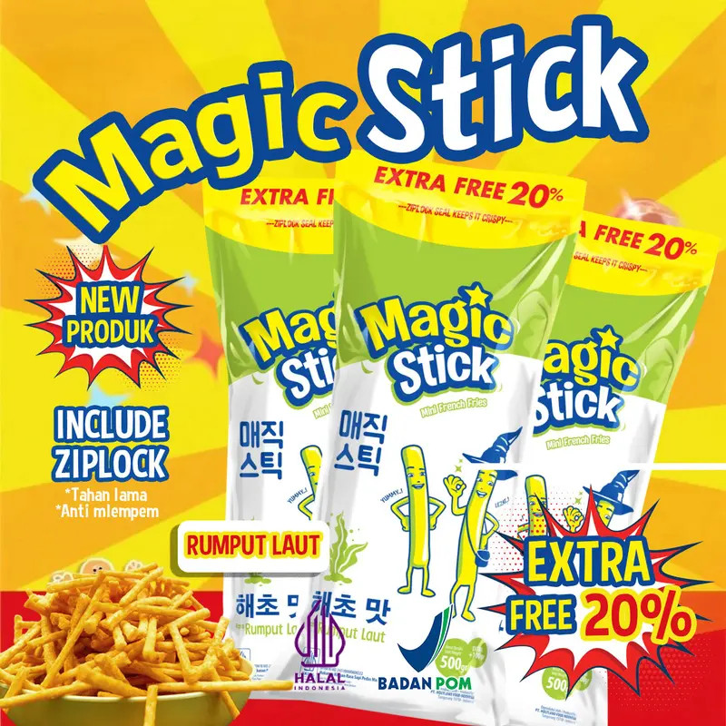 

NEW!! KIKOYA MAGIC STICK 500+100g EXTRAFREE 20% Total 600gram snack French friessnack aneka rasa cemilan kering rumput laut dansapi pedas manis cemilan viral 600g