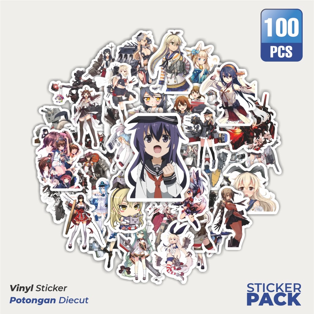 

Super Hemat! 100 PCS Stiker Anime Game Series Kantai Coection Character 5 Dekorasi Lucu Kreatif untuk Notebook, Skateboard, HP