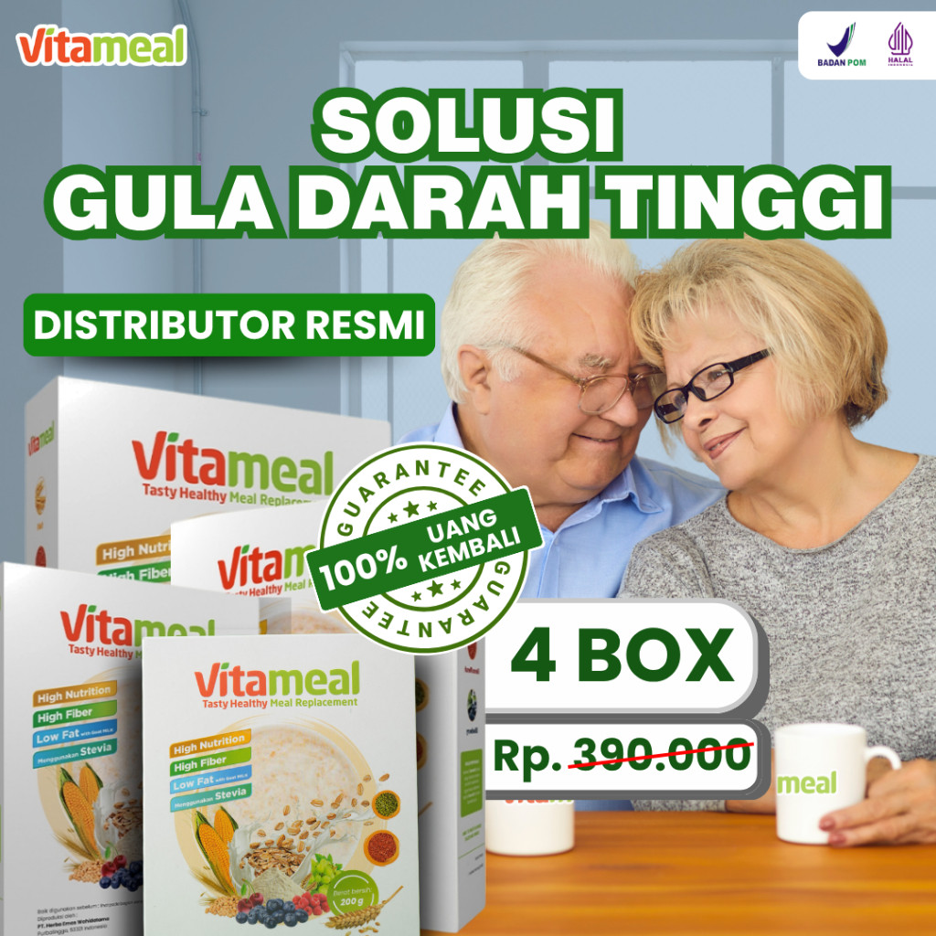 

Vitameal Sereal Multigrain – Solusi Sarapan Sehat Usia 25 - 55 Tahun Lawan Diabetes Kolesterol Maag & Asam Lambung Tanpa Gula Tambahan Official Store 2 Box 200 g VITAMEL GERD