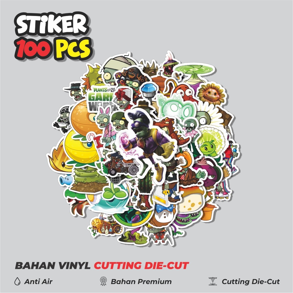 

Terbaru! 50 pcs Stiker Game Series PLANT vs ZOMBIE Character Mix 3 Dekorasi Lucu Kreatif untuk Notebook, Skateboard, HP