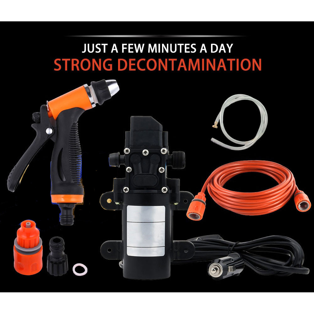 Pompa air DC dengan nozzle semprotan - Pompa semprot cuci motor mobil - Pompa air tekanan tinggi 12 