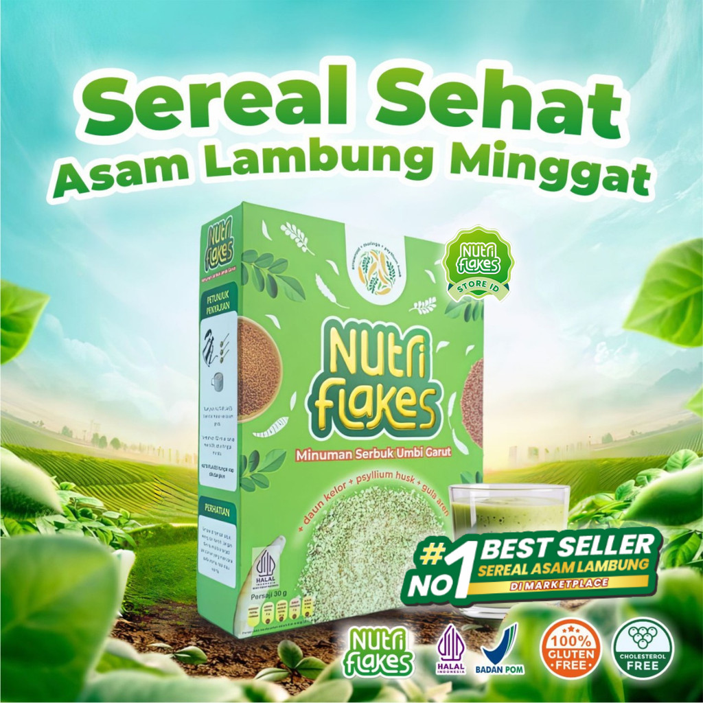 

Nutriflakes Original - Sereal Sehat Makanan Bagi Penderita Asam Lambung, Maag, Gerd, Bermanfaat Untuk Program Diet dan Melancarkan Pencernaan