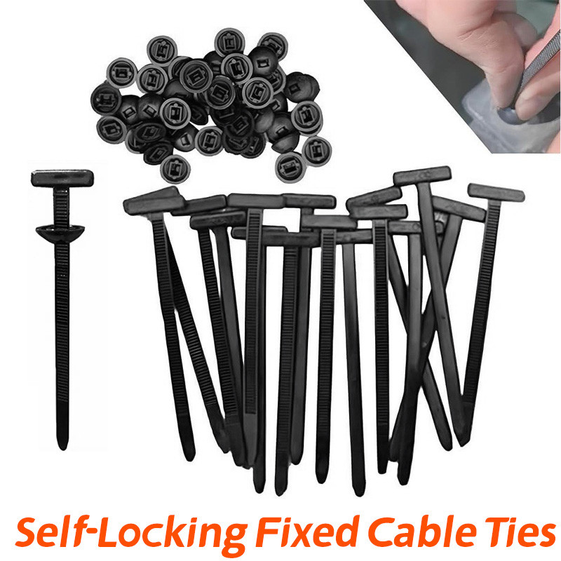 

Nylon Universal Cable Tie Buckle Self-Locking Zip Ties Holder Wire Fastening Straps Holder for Car Daily Repair Quick Fix
