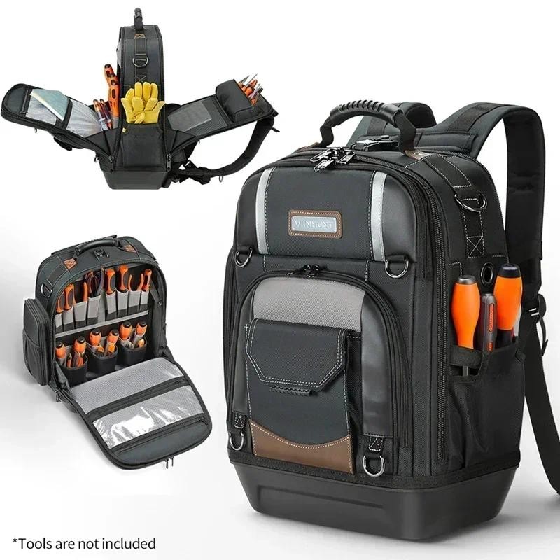 Tool Bag Backpack Heavy Duty Tool OrganizerWaterproof Bottom Removable Tool CarrierElectricians back