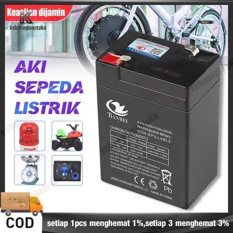 Terlaris Baterai Aki Kering 6V 4,5Ah / Baterai UPS Battery Lampu Emergency/Aki Kering Sprayer Elektr
