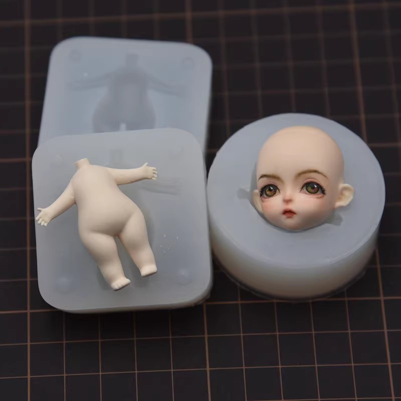 

Cute 3D Pottery Clay Doll Body Silicone Molds Girl and Boy Figure Silicone Moulds Tools