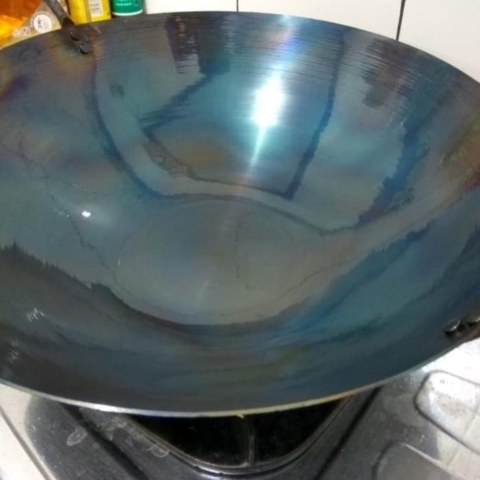 wajan/wok plat baja 40cm seasoning - 40cm