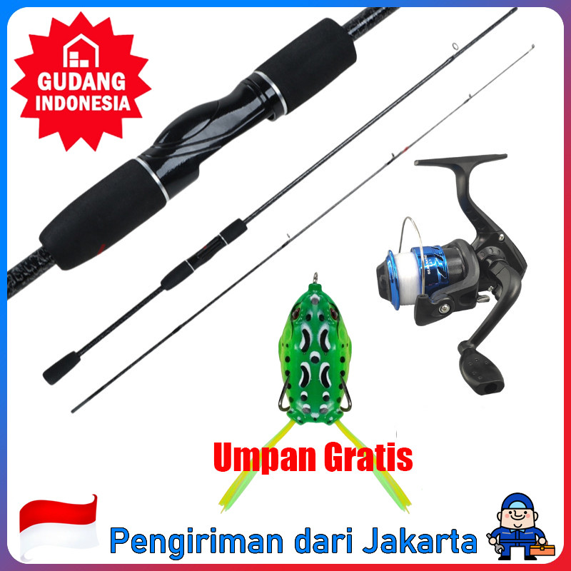 1.65m-1.8mjoran pancing 2 bagian pancing reel 200 joran spining reel pancing/Karbon Joran Pancing Ca