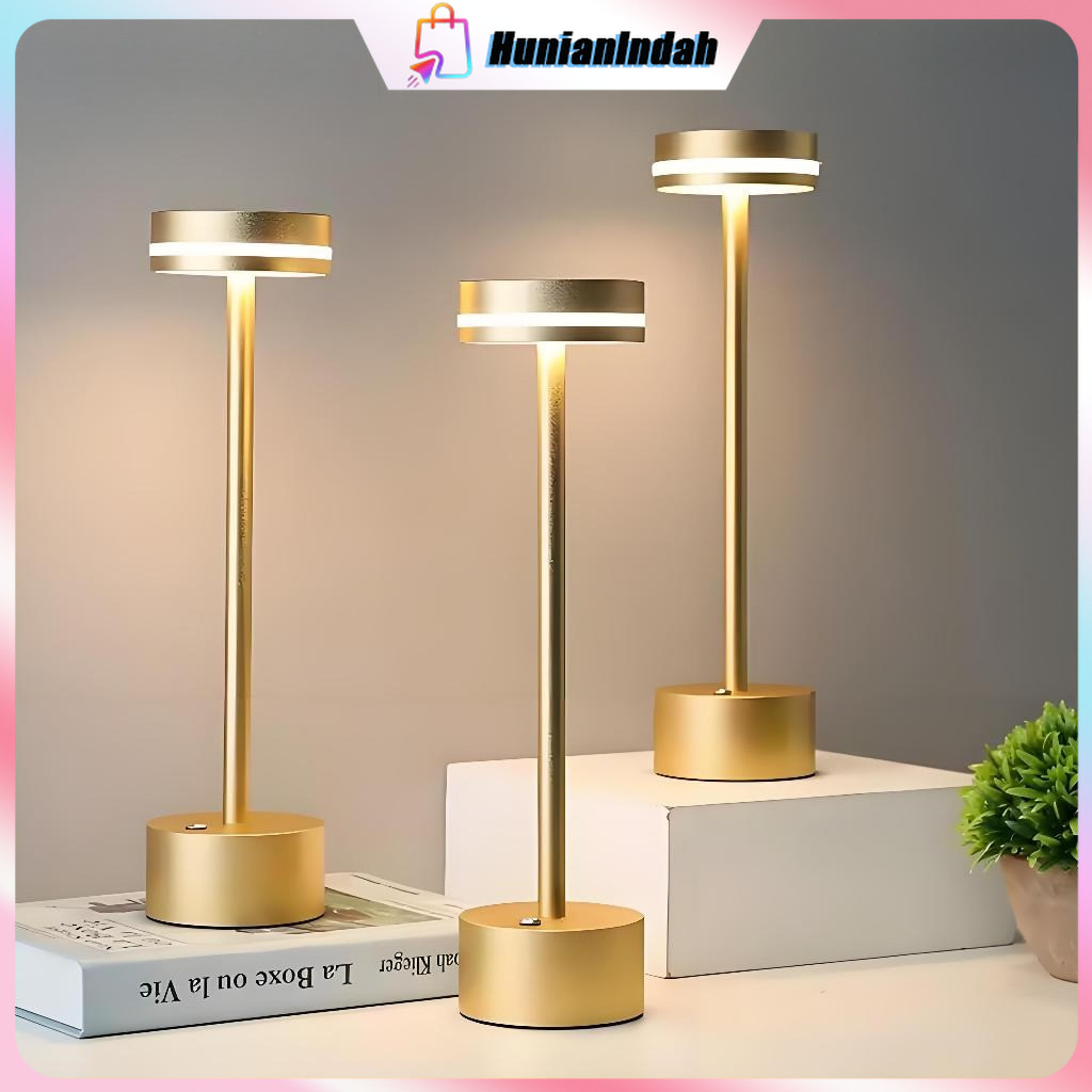3 Warna & Sensor Sentuh Lampu Meja Portable LED Meja Aesthetic Lampu KTV