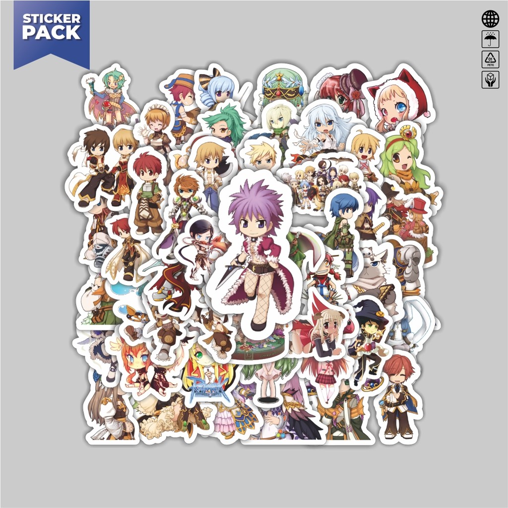 

[100PCS]Stiker Pack Stiker Game Series Ragnarok Online Game Chibi Character Aesthetic Vinyl Anti Air Dekorasi Sticker Laptop Buku Journal Koper Helm Casing HP Gitar Helm Skateboard