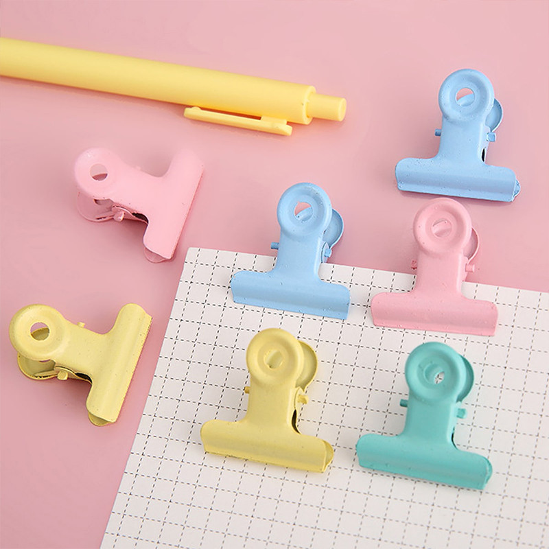 

5PCS/Set Multiple Colors Vintage Metal Paper Clip Binder Clips Grip Clamps Ticket Paper Document Office School Stationery