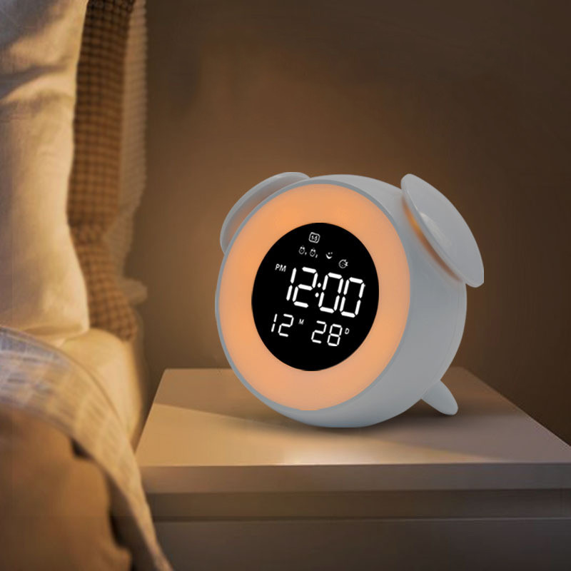 LED Digital Smart Alarm Clock Cute Night Light USB Chargeable Child Snooze Alarm Clock Kid Gift Digi