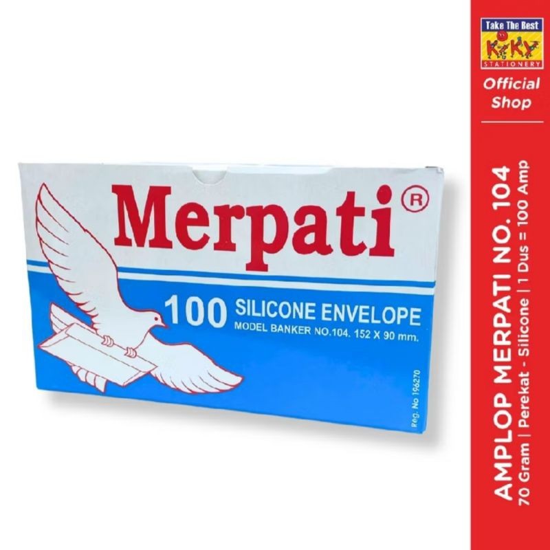 

(PAK; ISI 100 PCS) AMPLOP MERPATI 104 70 GSM PEAL AND SEAL 152 X 90 MM