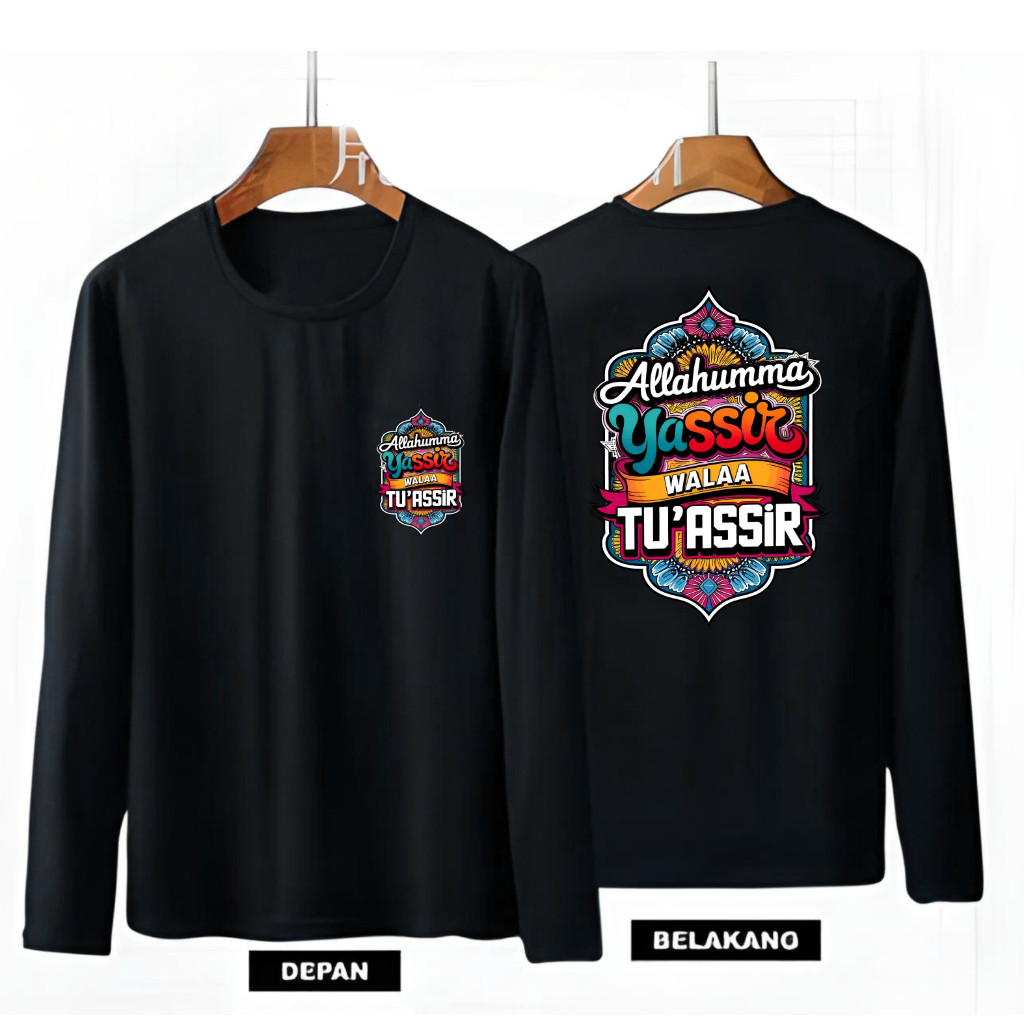 NF Kaos Atasan Kata Kata / Baju Kaos Kata Kata allahumma yassir Lengan Panjang