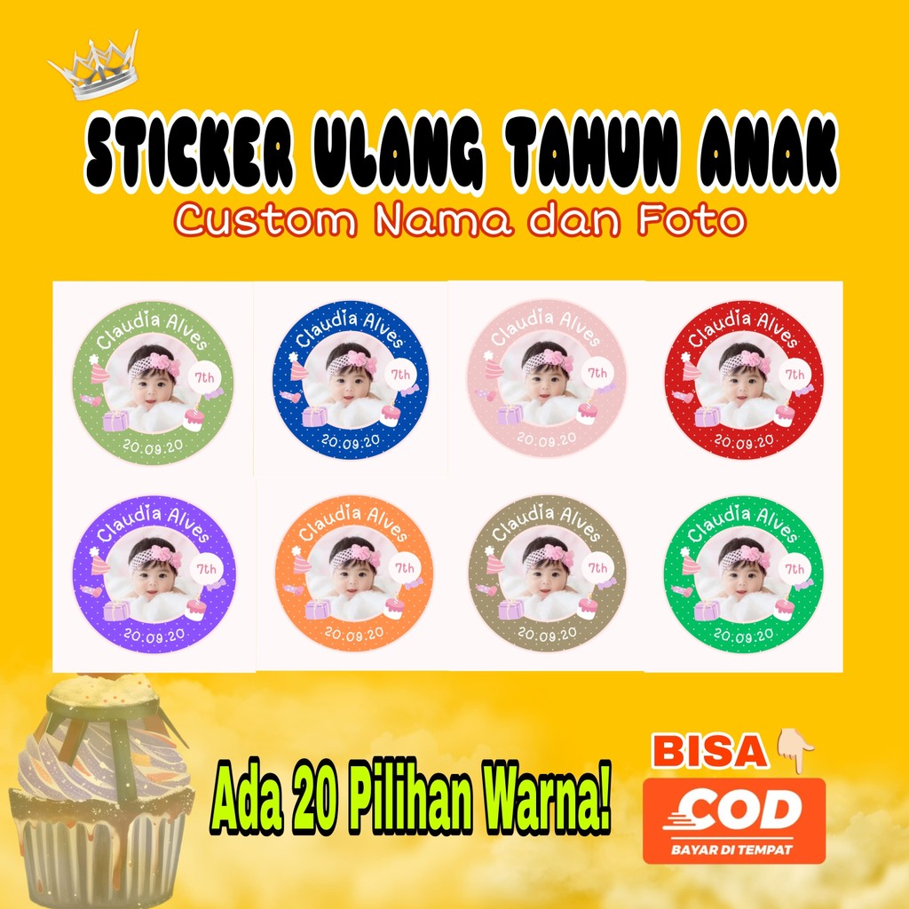 

Cetak Sticker Ulang Tahun Bulat Custom Bisa Request Foto