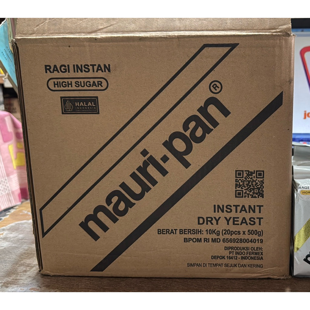 

Mauripan isi 20 pcs x 500 gram = 10 kg / 1 dus