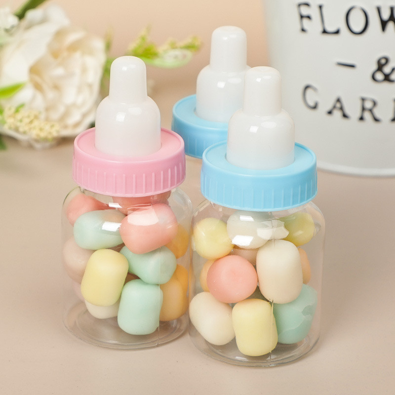 

12/24pcs Baby Bottle Blue Pink Candy Gift Packaging Boxes Baby Shower Favors for Guests Kids Birthday Gender Reveal Supplies
