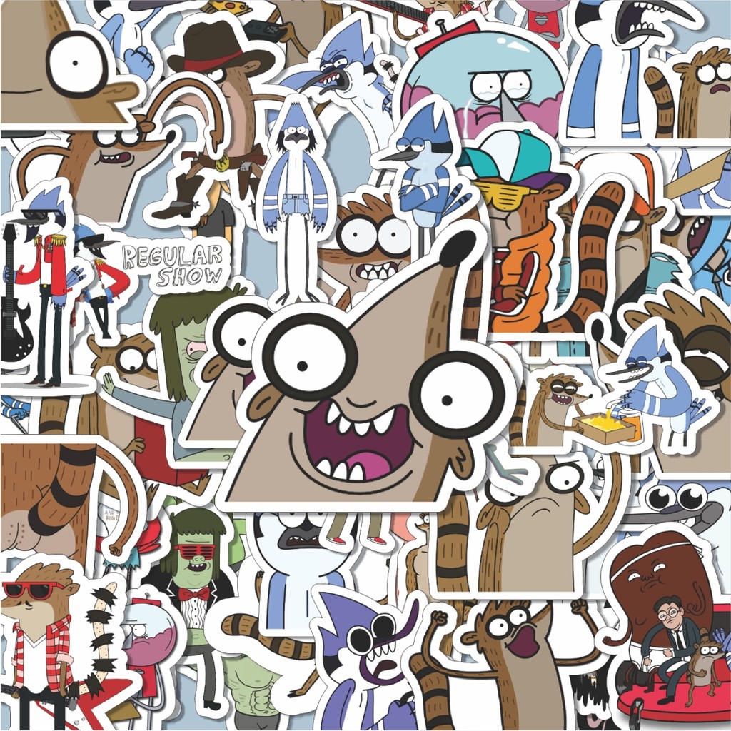 

100PCS Lucu Stiker Kartun Series Reguler Show 2 Stiker Aesthetic Stiker Anti Air Stikers Berperekat Waterproof sticker decal buat Motor Helm Buku Journal Koper Casing HP Laptop Botol Minum Hadiah anak