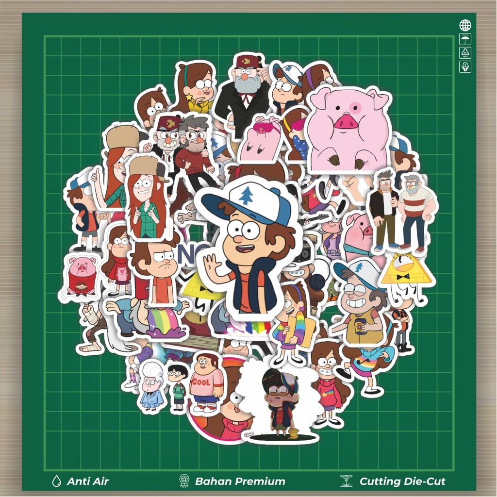 

HOT 50 PCS STIKER Stiker Kartun Series Gravity Falls Karakter Mix 3 Stiker Fashion Cars Decal Dingin Kartu Album Custom Vinyl Anti Air- Sticker Aesthetic Buku Journal Koper Casing HP Tablet Laptop Helm Motor Botol Minum