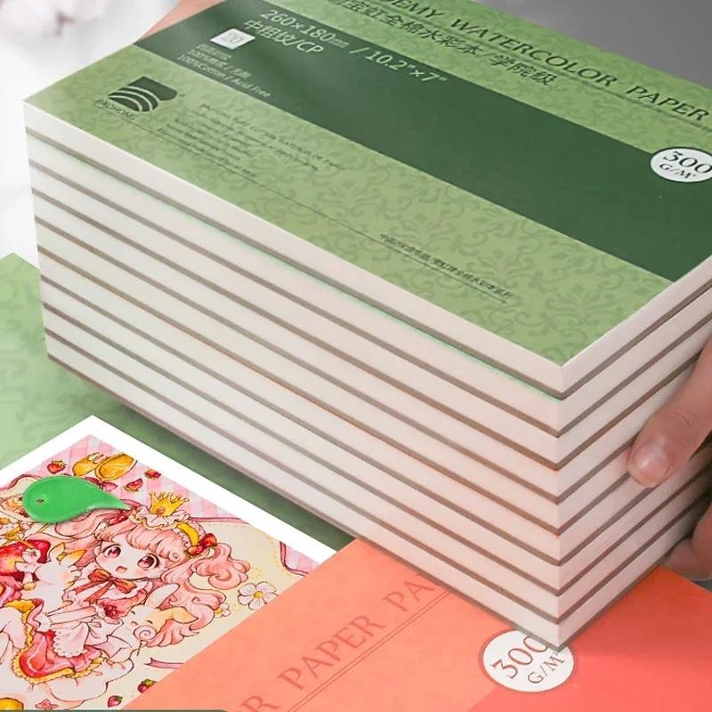 

300g/m2 20 Sheets 100% Cotton Drawing Book Fine Medium Grain Watercolor Water Color Paper Pad Sketchbook Painting Art Supplies