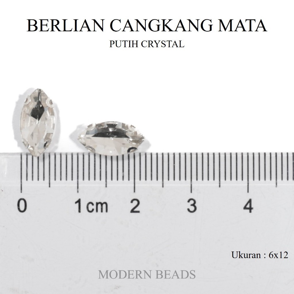 Partenzil [50 Pcs] D. Cangkang Mata 6X12Mm / Diamond Cangkang Mata / Permata Cangkang Sampan Aneka