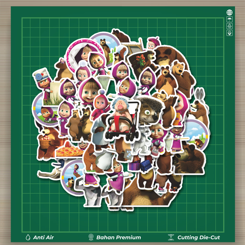 

HOT 50 PCS STIKER Kartun Series Masha And The Bear V1 Fashion Cars Decal Dingin Kartu Album Custom Vinyl Anti Air- Sticker Aesthetic Buku Journal Koper Casing HP Tablet Laptop Helm Motor Botol Minum