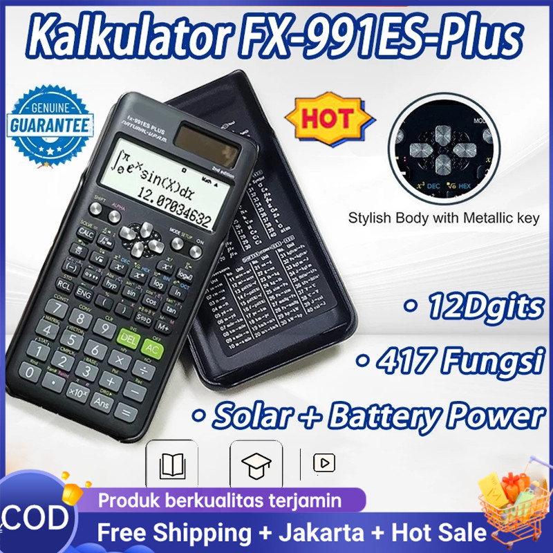 

Kalkulator Scientific ilmiah FX-991EX/991ES-Plus Calculator Scientific Kalkulator Scientific 417 Fungsi/Dua Sumber Tenaga Baterai Dan Tenaga Matahari/40 Konstanta Rumus