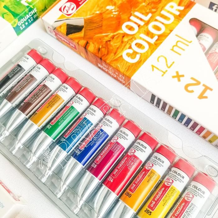

Talens Oil Colour set 12x12ml / Cat Minyak set Talens - Warna
