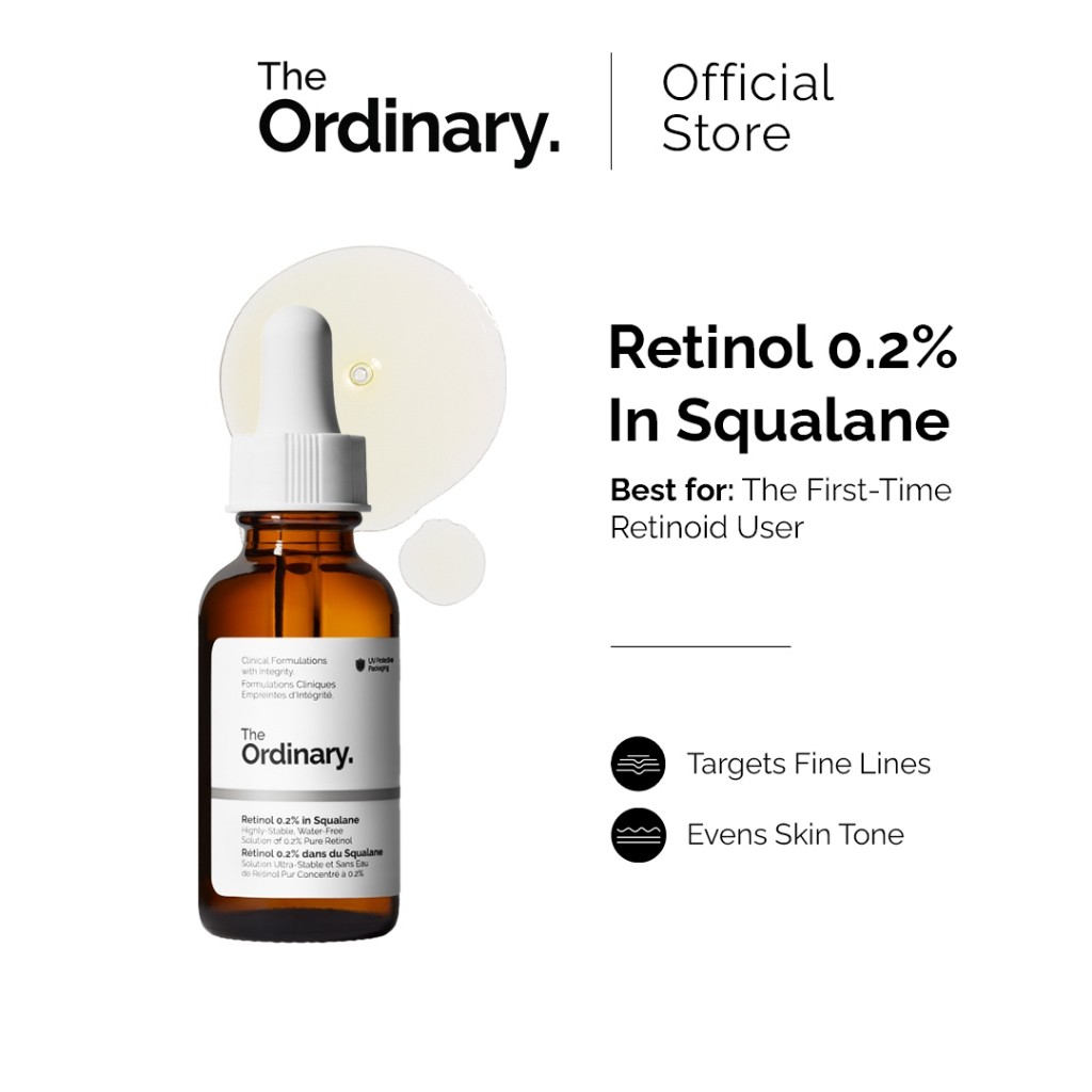 The Ordinary Retinol 0.2% In Squalane - 30 mL | Targets Early Signs of Aging, Mild Retinol Serum