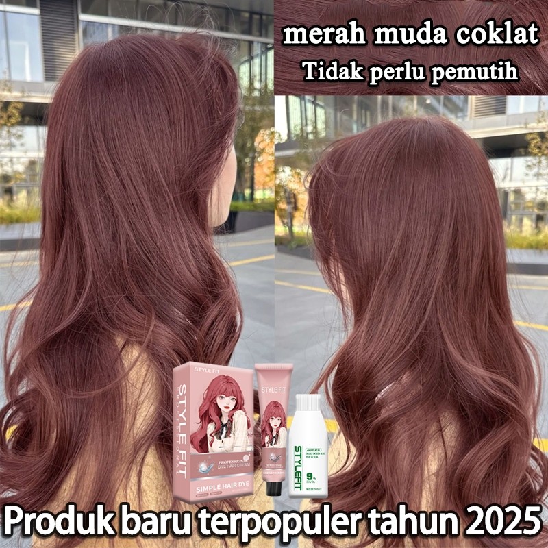 【hit baru 2025】STYLE FIT milk tea hair color*200ml Tidak perlu pemutih, pewarna nabati murni, mudah 