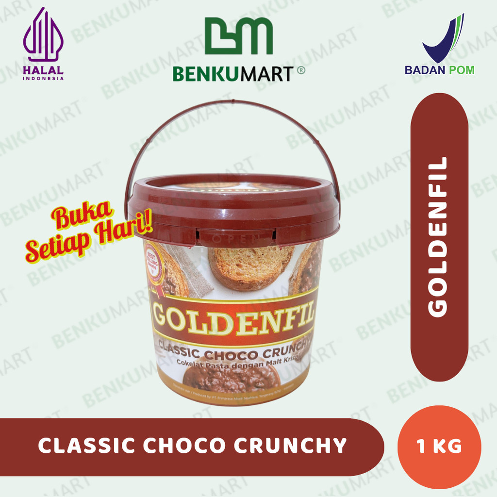 

Goldenfil Classic Choco Crunchy 1 Kg | Selai Klasik Coklat Crunchy