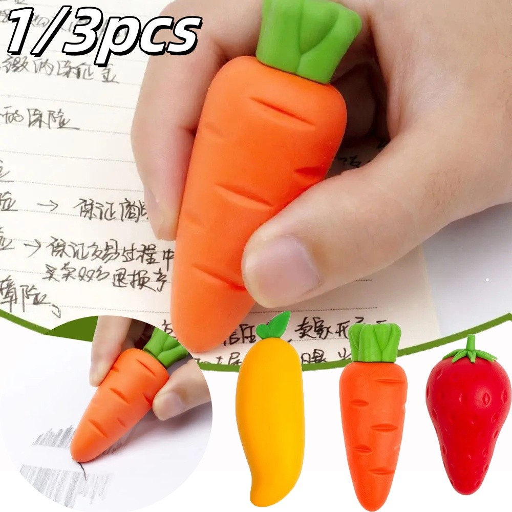 

1/3pcs Multi-Function Fruit Erasers School Supplies Stationery Gifts Writing Drawing Correction Supplies Soft Pencil Erasers