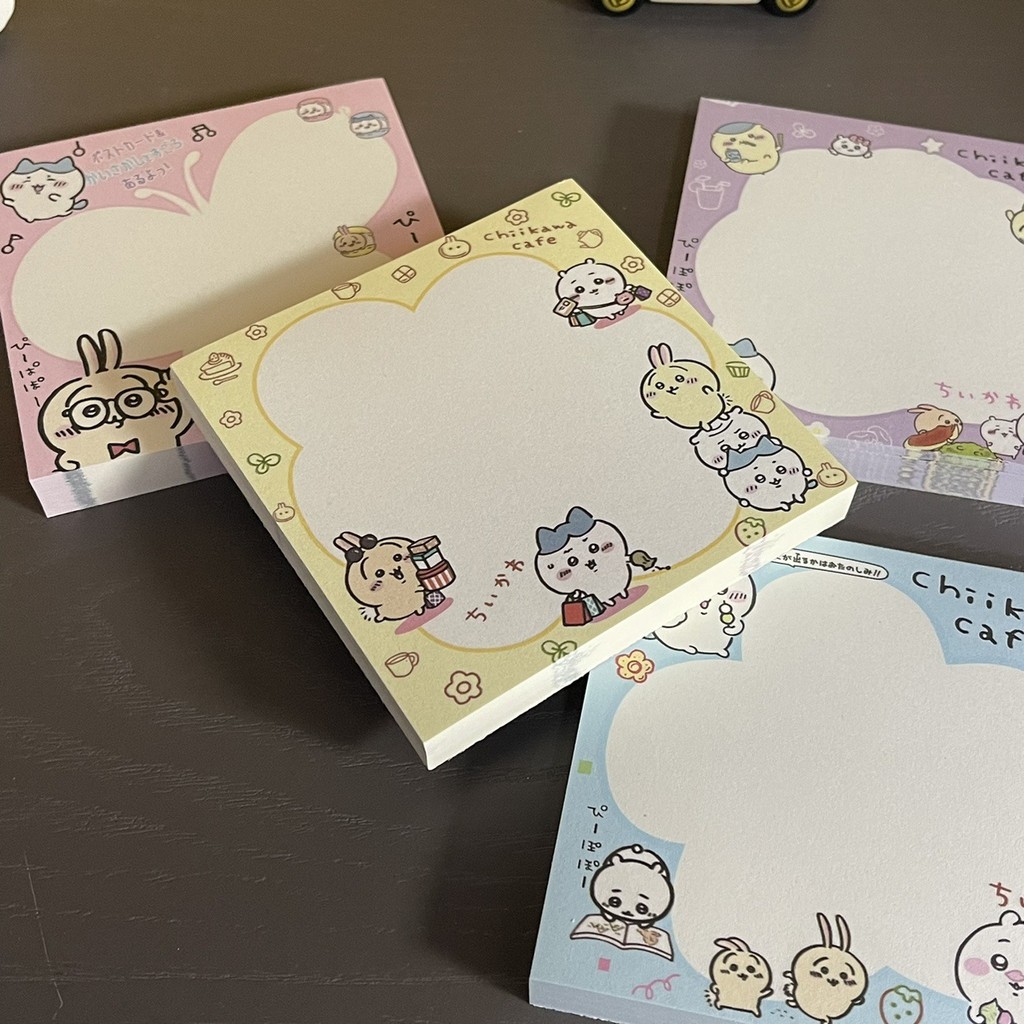 

Kawaii Chiikawa Cartoon Quadrate Note Book Cute Miniso Anime Scrapbook Message Book Memo Pad Children Students Stationery Gifts