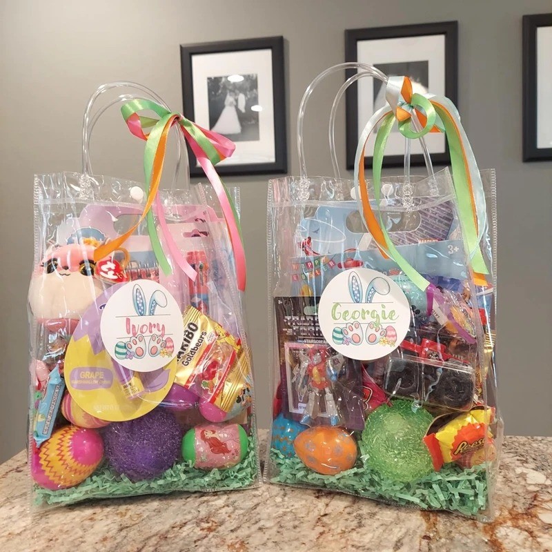 

20PCS Transparent Tote Bags Wedding Party Gifts Gift Packaging Bags PVC Accompaniment Boxes Baby Church Baptisms