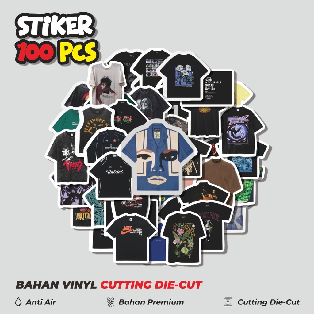 

Terbaru! 50 pcs Stiker T-Shirt V14 Dekorasi Lucu Kreatif untuk Notebook, Skateboard, HP