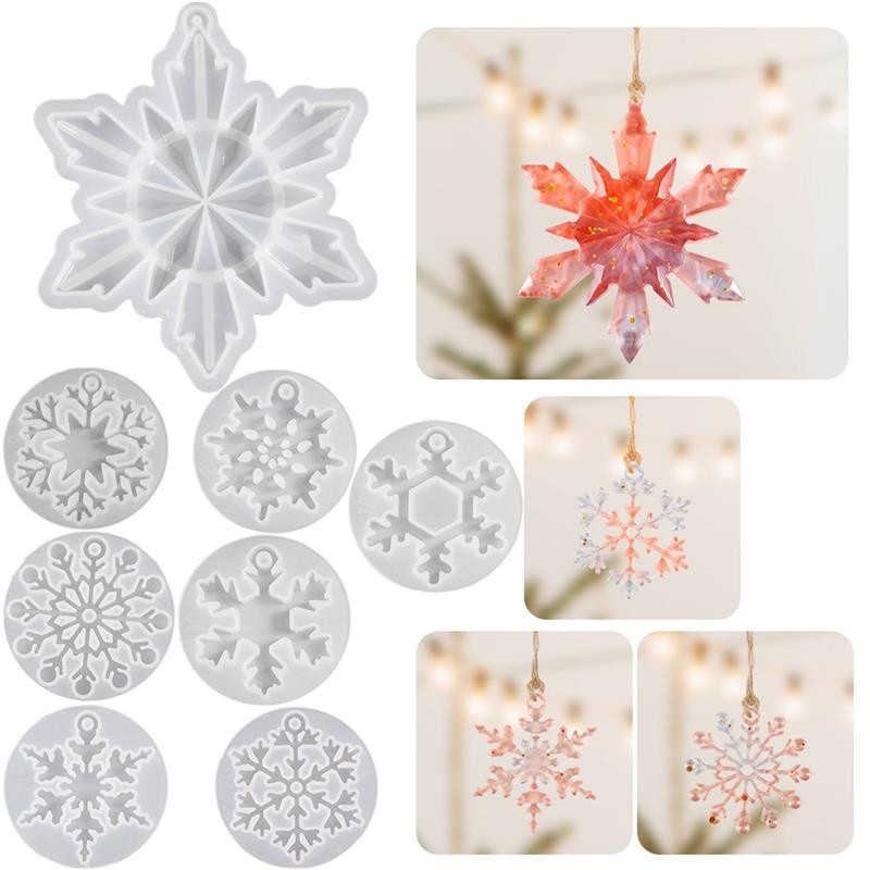 

Snowflake Resin Casting Molds Christmas Ornament Resin Molds DIY Resin Crafts Jewelry Pendant Xmas Gift Winter Home Decoration